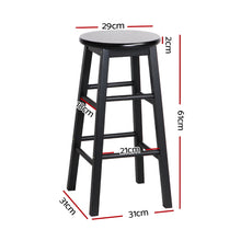 Load image into Gallery viewer, Marley Wooden Counter Stool Backless (Set of 2) Black 61cm