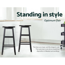Load image into Gallery viewer, Marley Wooden Counter Stool Backless (Set of 2) Black 61cm