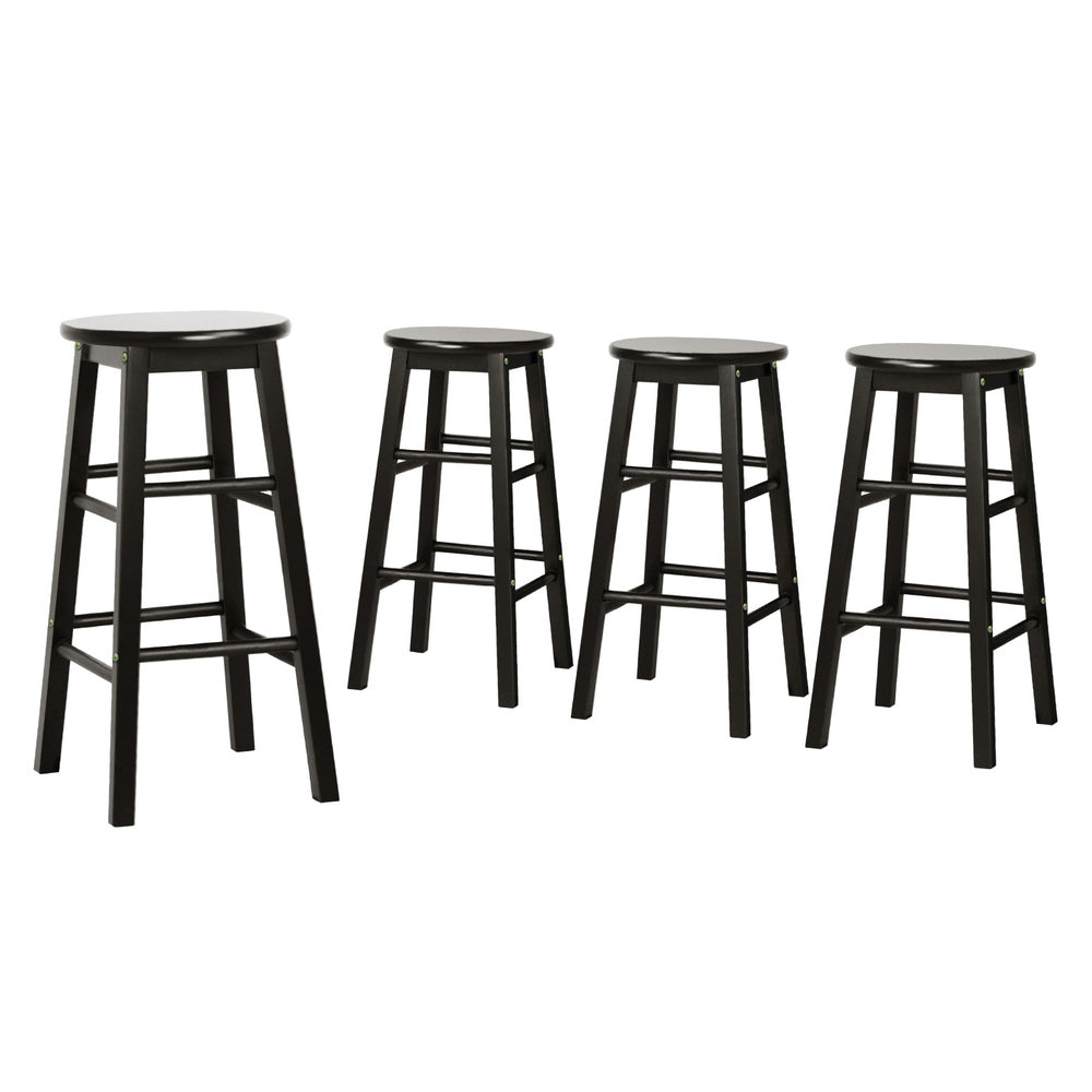 Marley Wooden Counter Stool Backless (Set of 4) Black 61cm
