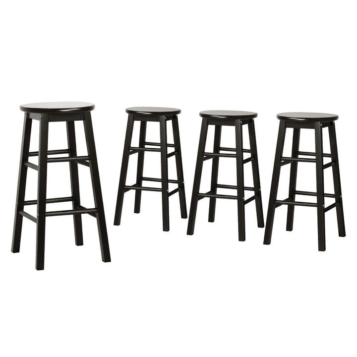 Marley Wooden Counter Stool Backless (Set of 4) Black 61cm