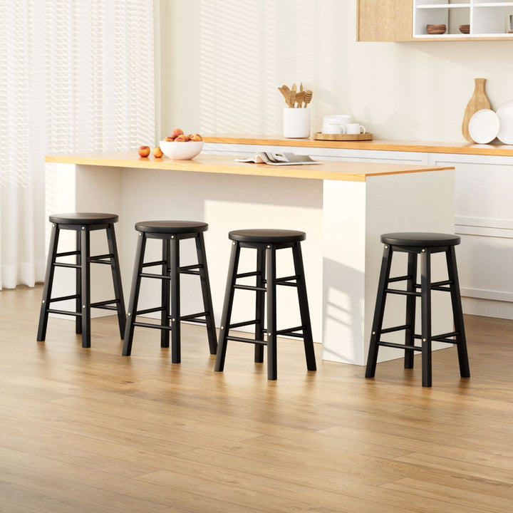 Marley Wooden Counter Stool Backless (Set of 4) Black 61cm