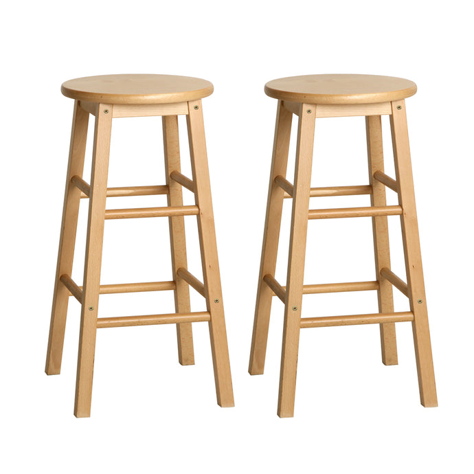 Marley Wooden Counter Stool Backless (Set of 2) Natural 61cm