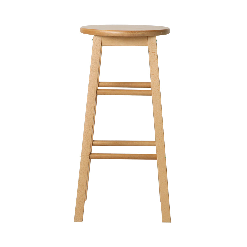 Marley Wooden Counter Stool Backless (Set of 2) Natural 61cm