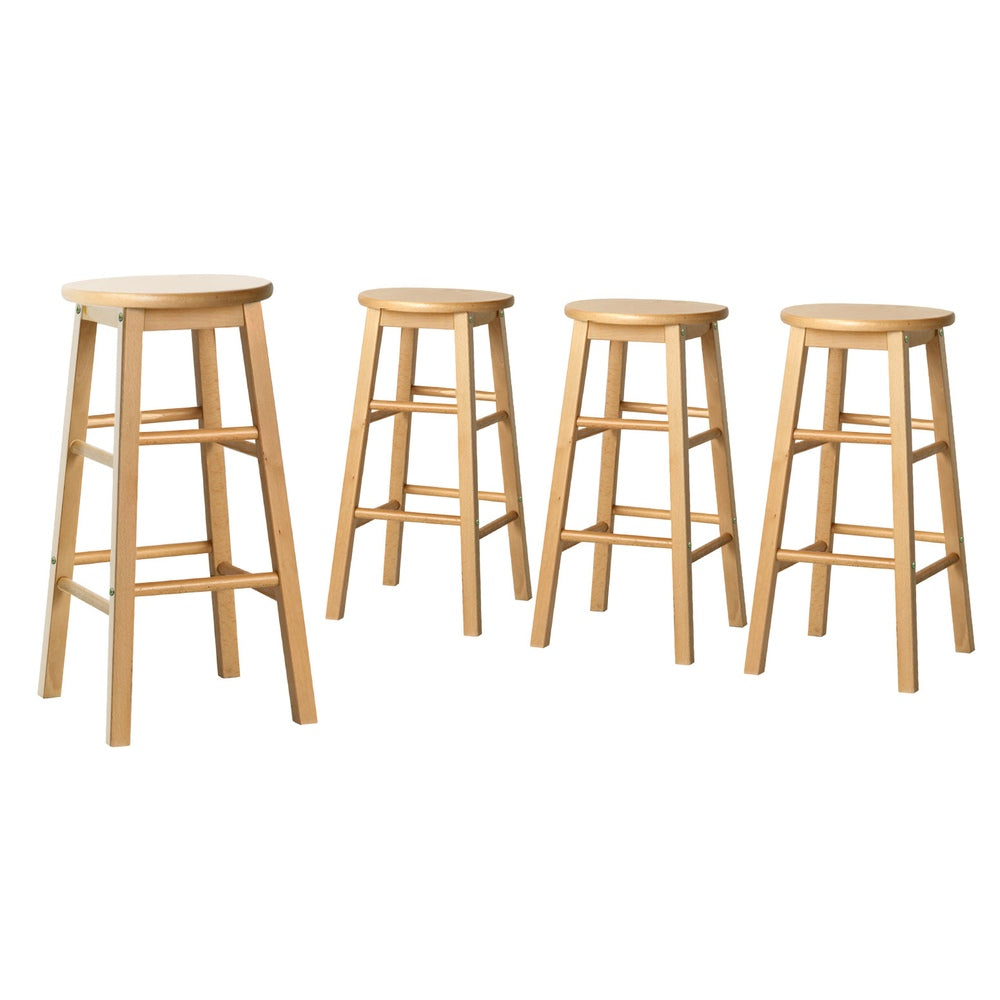 Marley Wooden Counter Stool Backless (Set of 4) Natural 61cm