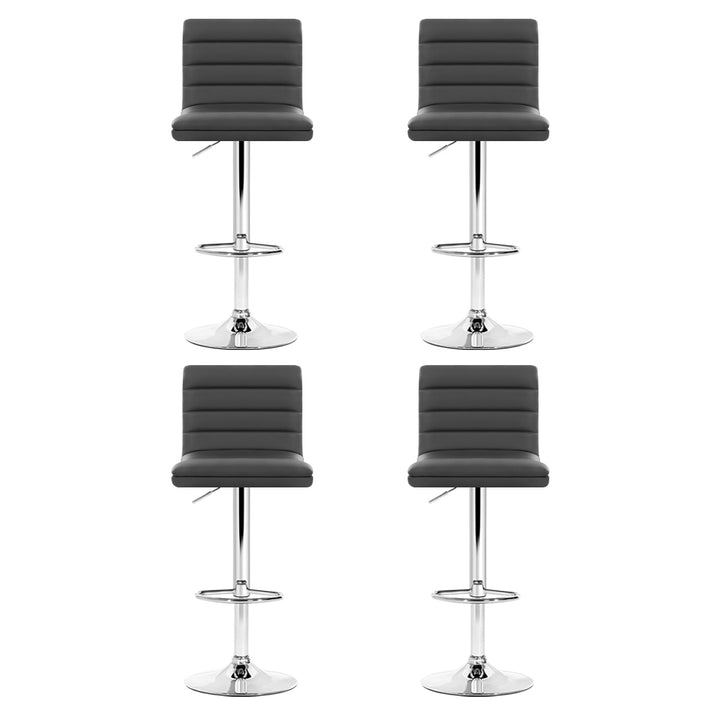 Arne Leather Bar Stool Swivel (Set of 4) Grey