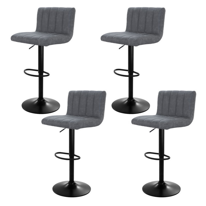 Lana Leather Bar Stool Swivel (Set of 4) Grey