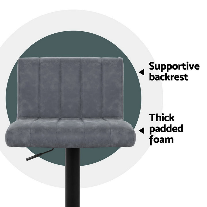 Lana Leather Bar Stool Swivel (Set of 4) Grey