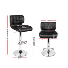 Load image into Gallery viewer, Evan Leather Bar Stool Swivel (Set of 4) Black