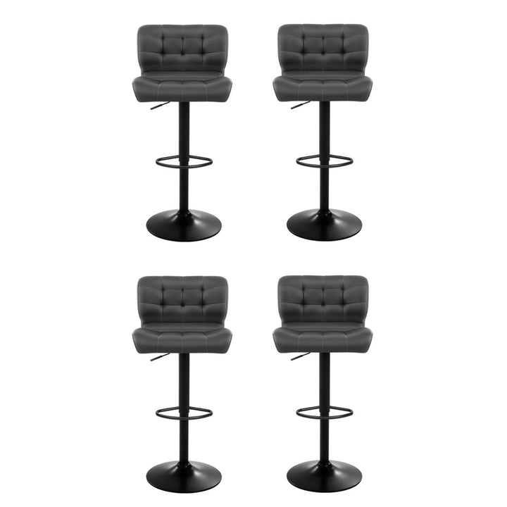 Evan Leather Bar Stool Swivel (Set of 4) Grey