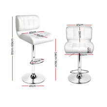 Load image into Gallery viewer, Evan Leather Bar Stool Swivel (Set of 2) White