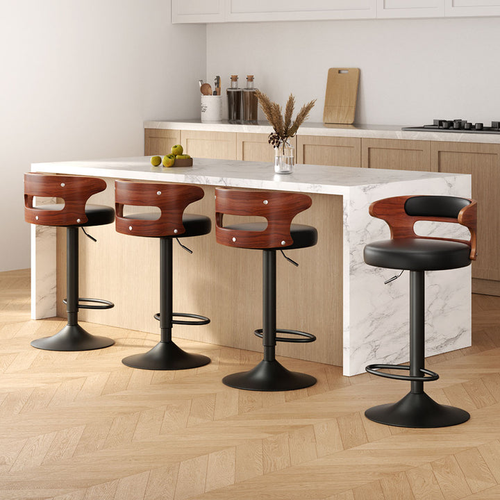 Windsor Leather Bar Stool (Set of 4) Black
