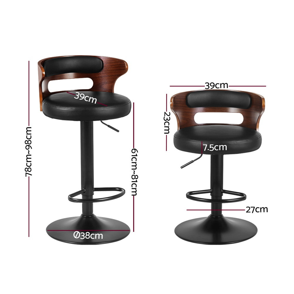 Windsor Leather Bar Stool (Set of 4) Black
