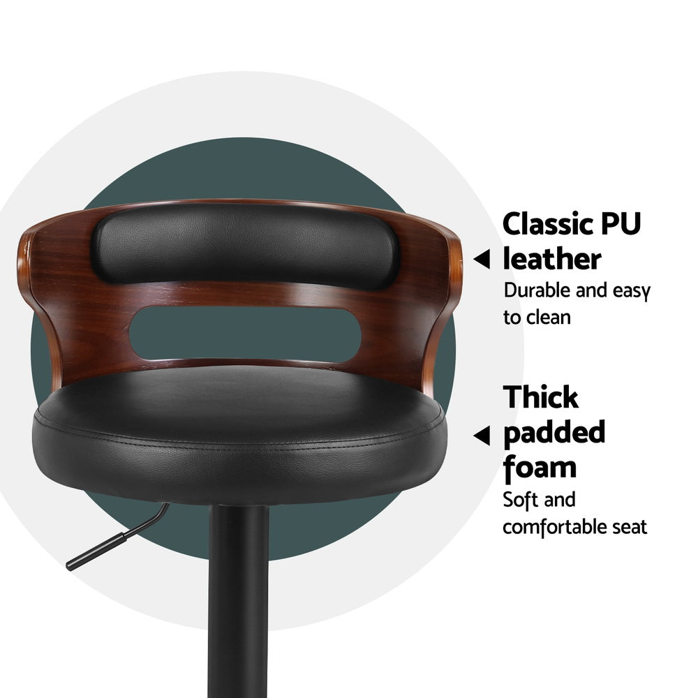 Windsor Leather Bar Stool (Set of 4) Black