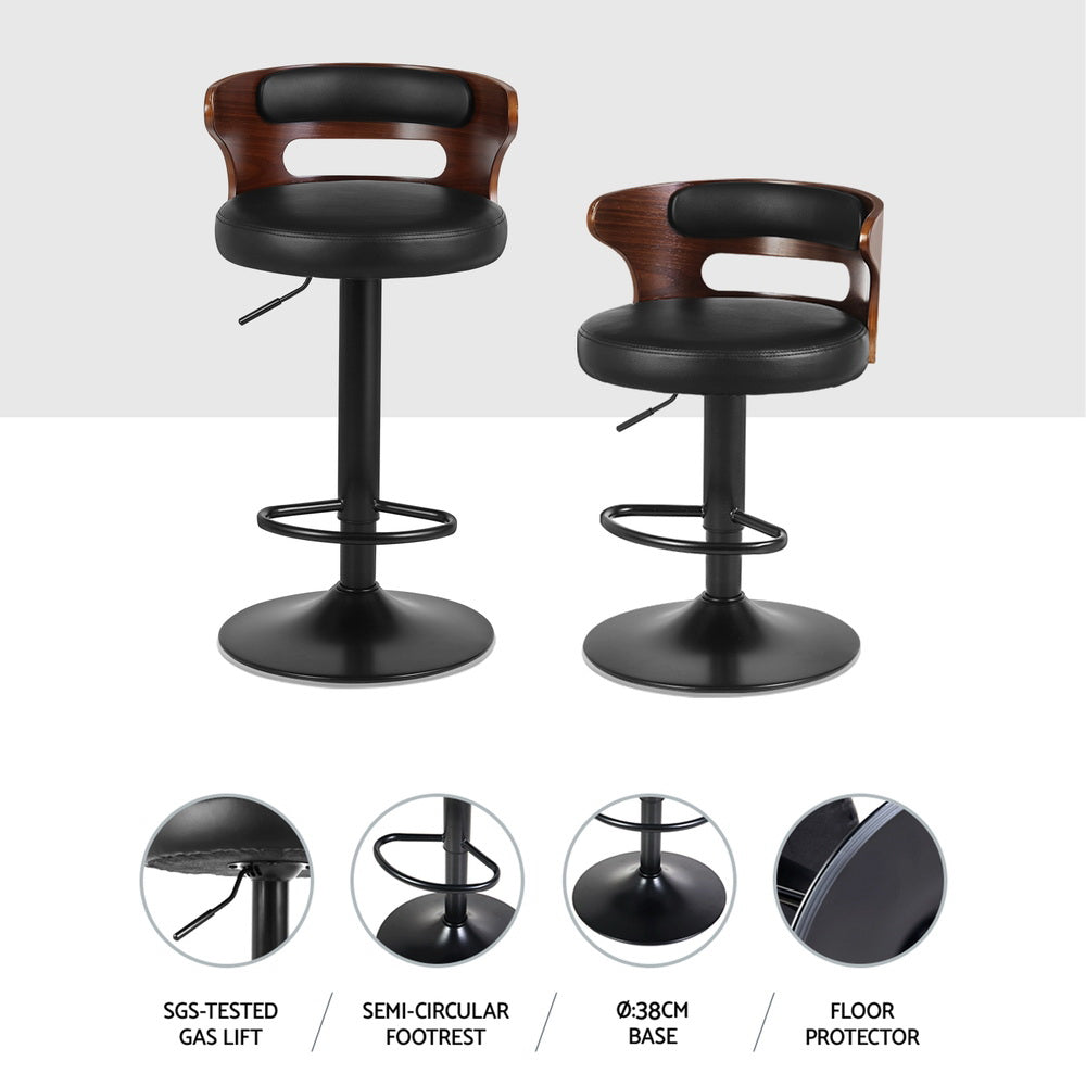 Windsor Leather Bar Stool (Set of 4) Black