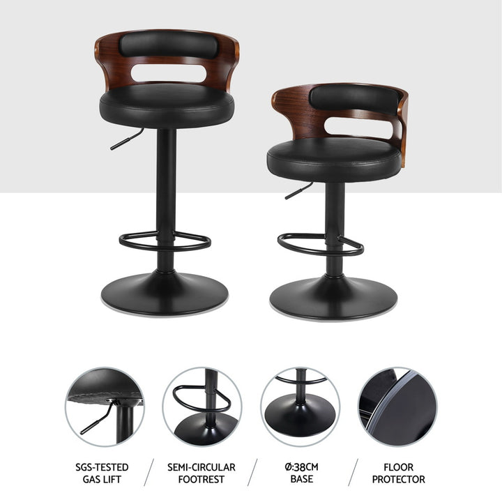 Windsor Leather Bar Stool (Set of 4) Black