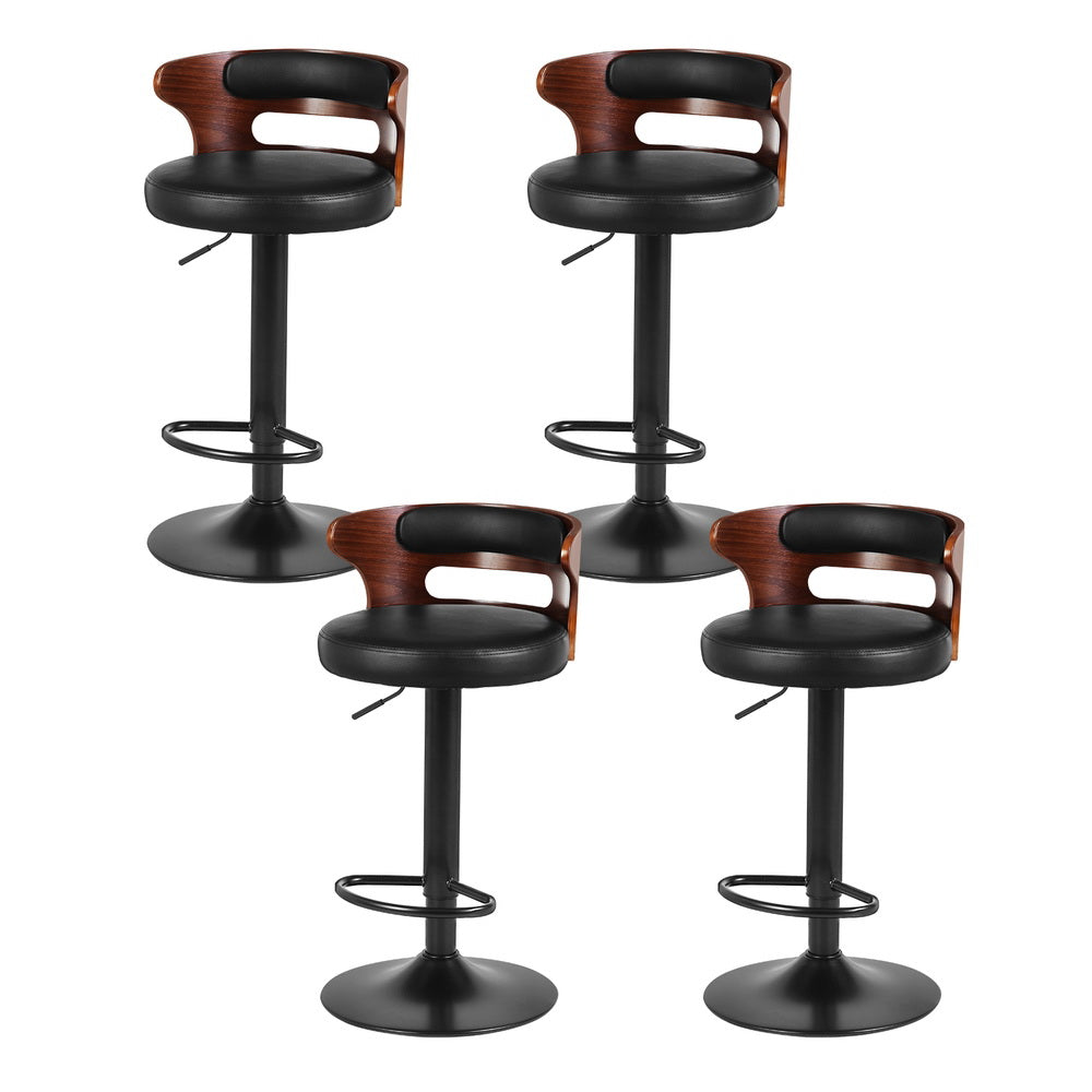 Windsor Leather Bar Stool (Set of 4) Black
