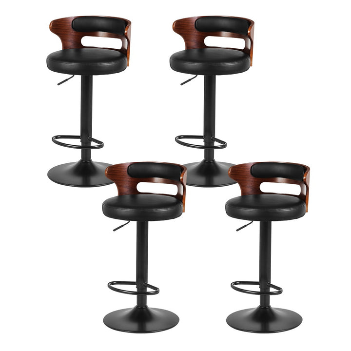 Windsor Leather Bar Stool (Set of 4) Black
