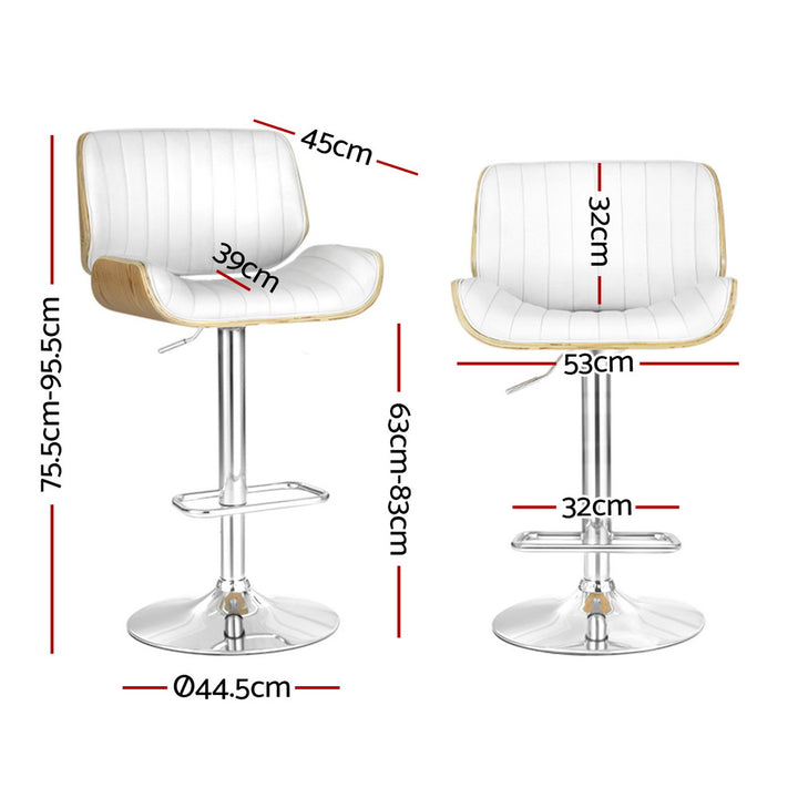 Marlie Leather Bar Stool Swivel (Set of 4) White
