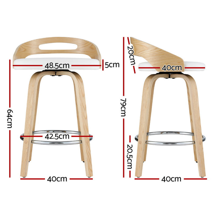 Ashwood Wooden Counter Stool (Set of 4) White 64cm
