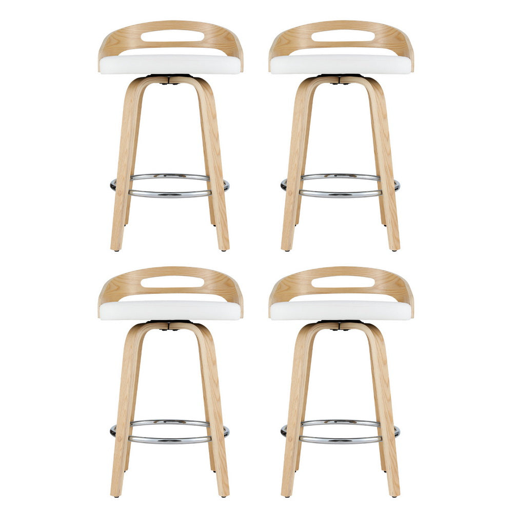 Ashwood Wooden Counter Stool (Set of 4) White 64cm