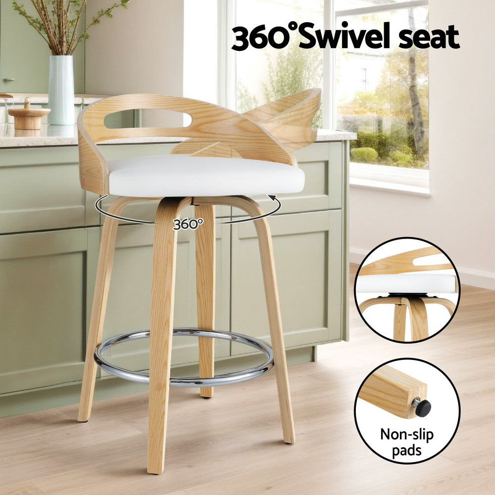 Ashwood Wooden Counter Stool (Set of 4) White 64cm
