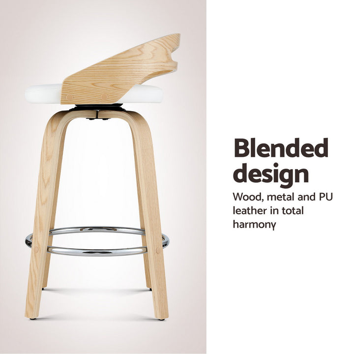 Ashwood Wooden Counter Stool (Set of 4) White 64cm