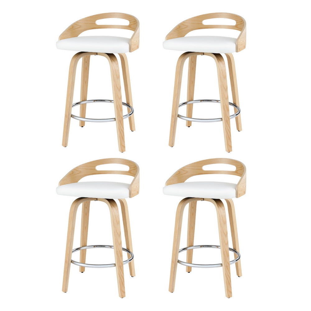 Ashwood Wooden Counter Stool (Set of 4) White 64cm