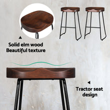 Load image into Gallery viewer, Parker Industrial Counter Stool Wooden Backless (Set of 2) Dark Wood 65cm
