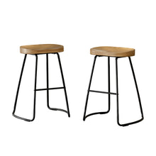 Load image into Gallery viewer, Parker Industrial Counter Stool Wooden Backless (Set of 2) Natural 65cm