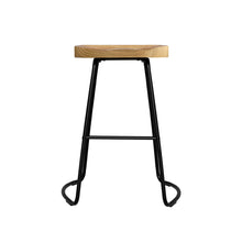 Load image into Gallery viewer, Parker Industrial Counter Stool Wooden Backless (Set of 2) Natural 65cm