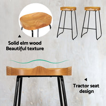 Load image into Gallery viewer, Parker Industrial Bar Stool Wooden Backless (Set of 4) Natural 75cm