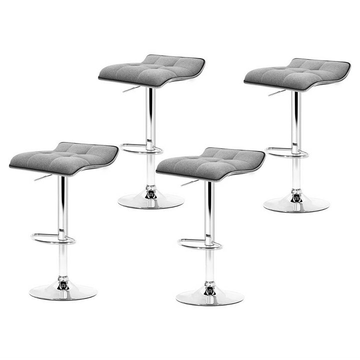 Mia Fabric Bar Stool Backless (Set of 4) Grey