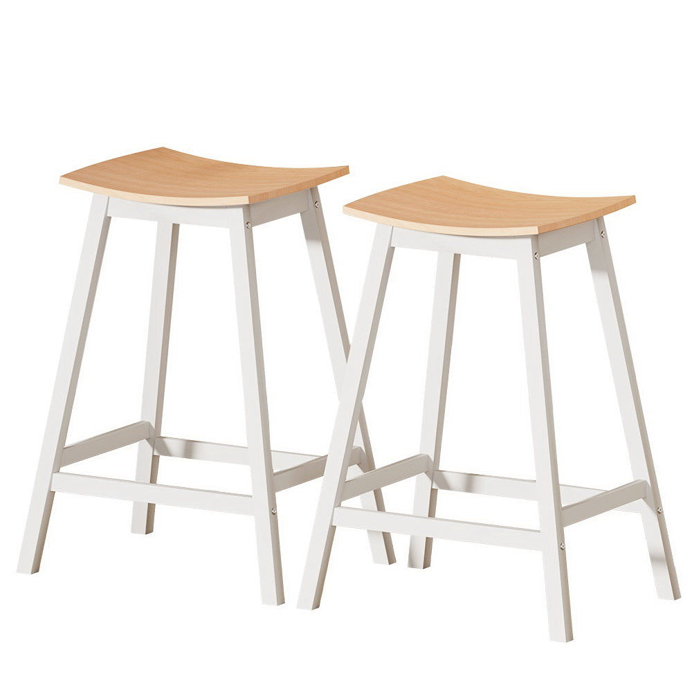 Buy Archie Wooden Counter Stool Backless (Set of 2) White 64cm