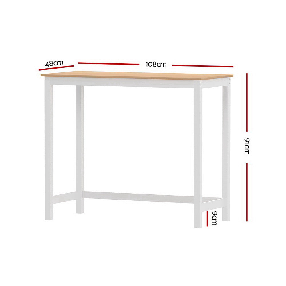 Archie Wooden Bar Table White