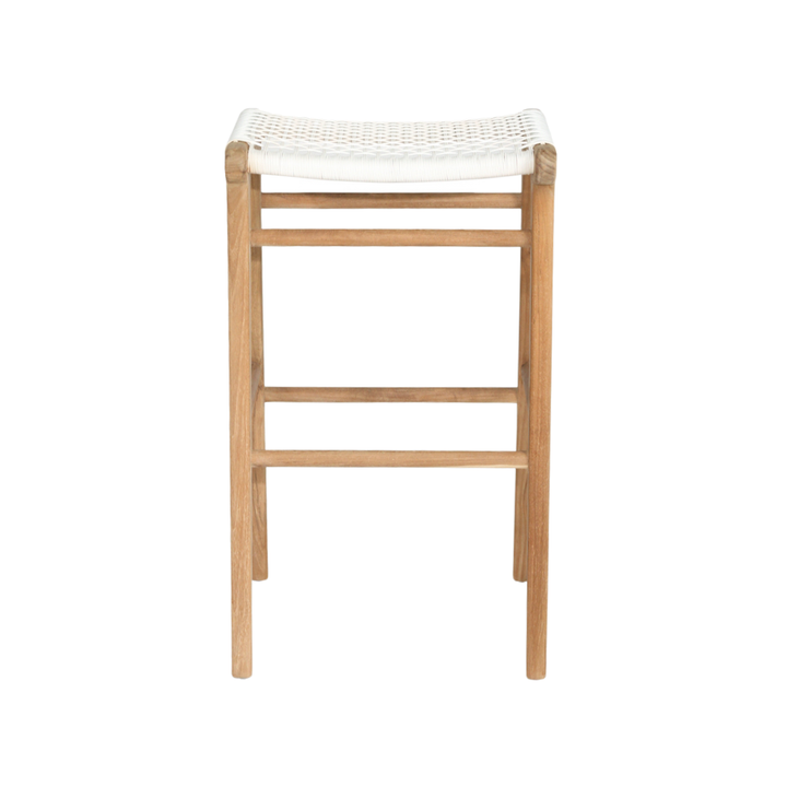 Bar Stools - Kai Wooden Bar Stool Backless White 75cm