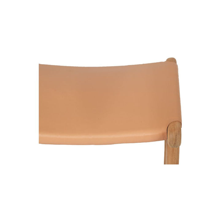 Bar Stools - Karina Leather Counter Stool Backless (Flat) Natural 65cm