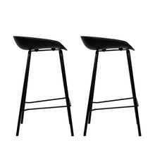 Load image into Gallery viewer, Bar Stools - Michael Set Of 2 Steel Kitchen Bar Stool Black 67cm