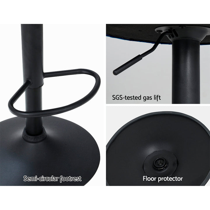 Bar Stools - Daphne Velvet Fabric Bar Stool (Set Of 2) Blue