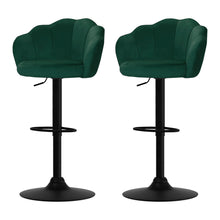 Load image into Gallery viewer, Bar Stools - Daphne Velvet Fabric Bar Stool (Set Of 2) Green