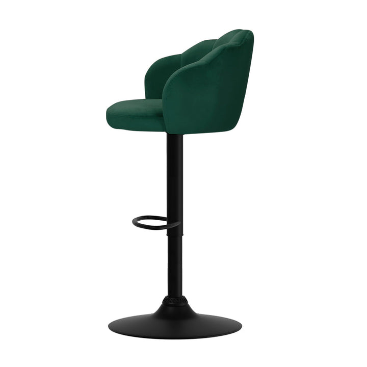 Bar Stools - Daphne Velvet Fabric Bar Stool (Set Of 2) Green