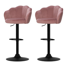 Load image into Gallery viewer, Bar Stools - Daphne Velvet Fabric Bar Stool (Set Of 2) Pink
