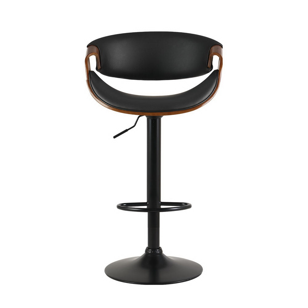 Amber Leather Bar Stool Swivel (Set of 2) Black Frame