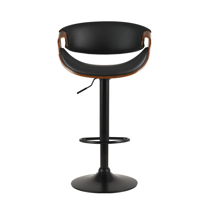 Amber Leather Bar Stool Swivel (Set of 2) Black Frame