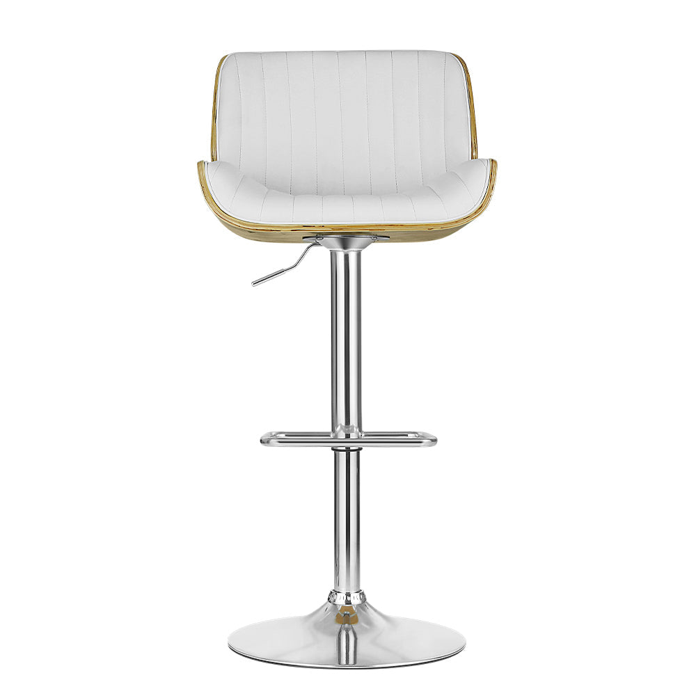 Bar Stools - Marlie Leather Bar Stool Swivel White