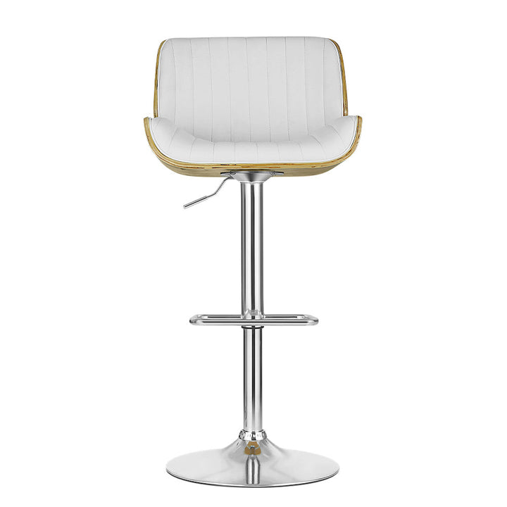 Bar Stools - Marlie Leather Bar Stool Swivel White