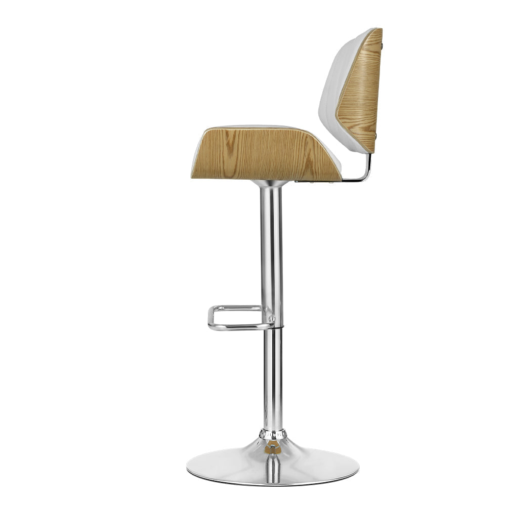 Bar Stools - Marlie Leather Bar Stool Swivel White