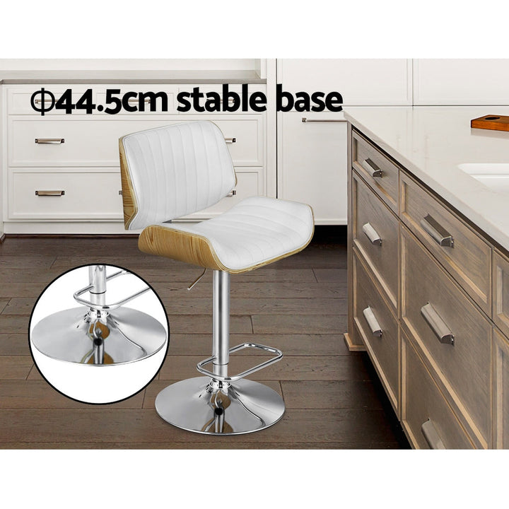 Bar Stools - Marlie Leather Bar Stool Swivel White