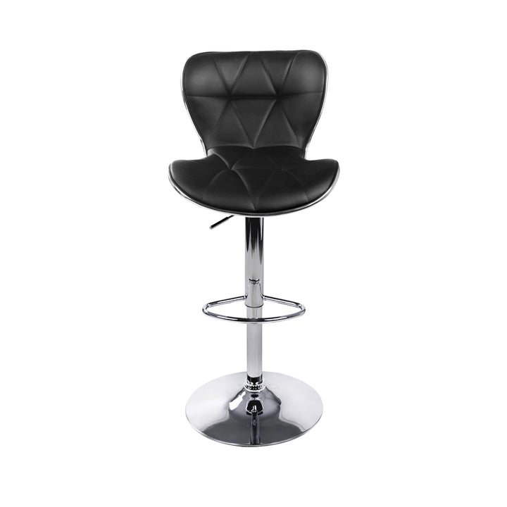 Ruby Leather Bar Stool Swivel (Set of 4) Black