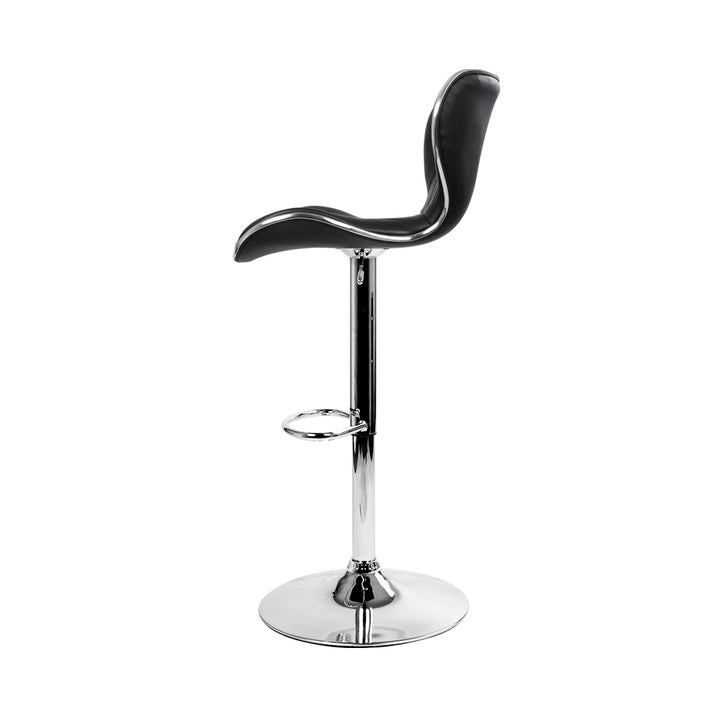 Ruby Leather Bar Stool Swivel (Set of 4) Black