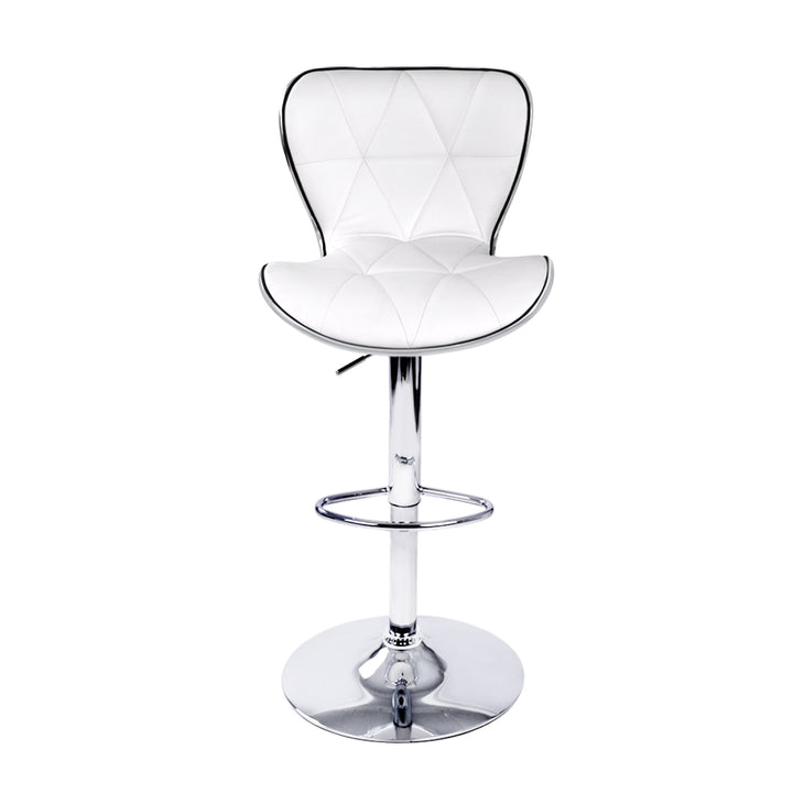 Ruby Leather Bar Stool Swivel (Set of 4) White